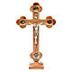 Crucifixo de mesa em trevo oliveira Terra Santa terra e sementes 31 cm s1
