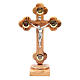 Trefoil Crucifix for table olive wood 22cm s1