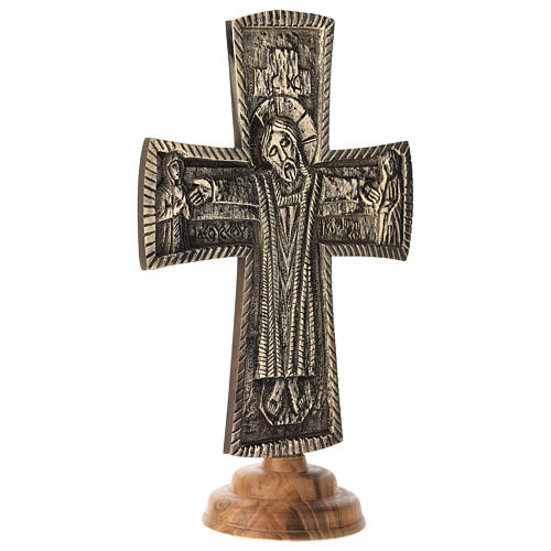 Crucifijo de altar Monjes de Belén Jesús Grand Pretre latón 30x20 4