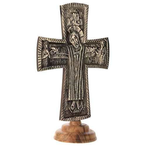 Crucifixo de altar Monges de Belém Jésus Grand Prêtre latão 30x20 cm 4