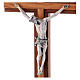 Crucifix de table bois noyer insert olivier s2