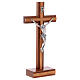 Crucifix de table bois noyer insert olivier s4