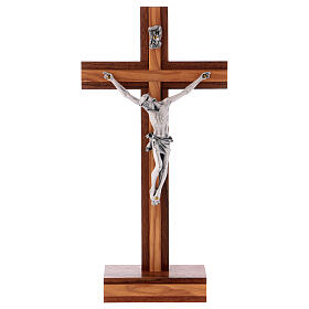 Table crucifix in walnut wood and olive wood