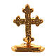 Table cross in gilded brass covered with white synthetic stones 3.5 cm s3