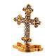 Crucifix de table avec strass en laiton h 3,5 cm s2