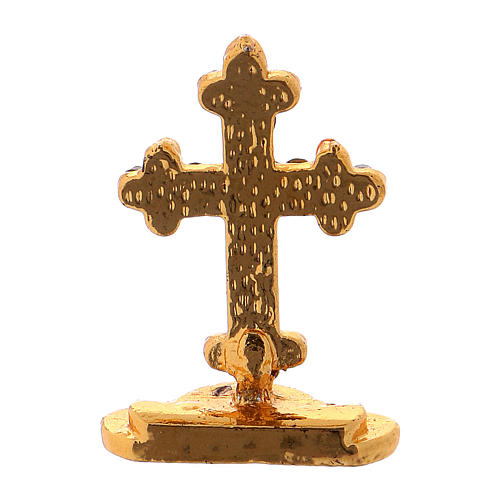 Krucyfiks stojący z brylancikami z mosiądzu h 3,5 cm 3
