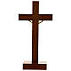 Crucifix de table bois noyer insert olivier corps doré 21 cm s5