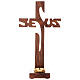 Standing cross with candle holder, Jesus design, wood, 29 cm s1
