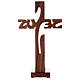 Standing cross with candle holder, Jesus design, wood, 29 cm s4
