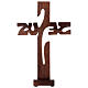 Jesus standing cross, wood, with 2 cm candle holder, h 24 cm s4