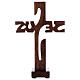 Jesus cross with base, dark wood, h 19 cm, 2 cm candle holder s4