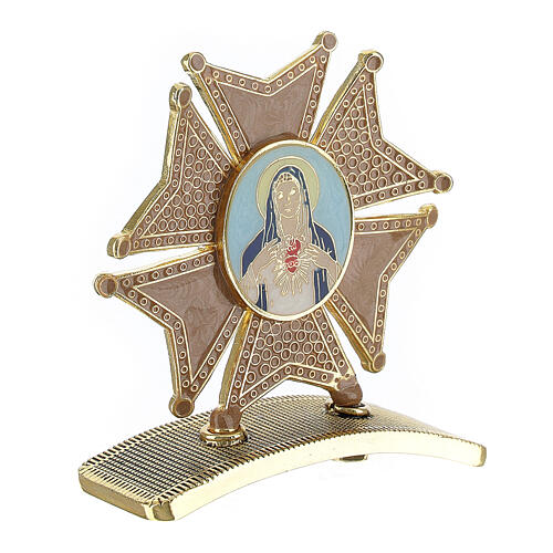 Standing enamelled icon, Immaculate Heart of Mary, 6x6 cm 3
