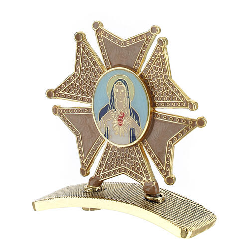 Icono de mesa Corazón Inmaculado María esmaltada 6x6 cm 2