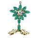 Standing cross with crystals, variegated green, 7x5 cm s1