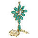 Standing cross with crystals, variegated green, 7x5 cm s3