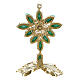 Standing cross with crystals, variegated green, 7x5 cm s4