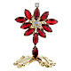 Table cross red crystals white strass 7x5 cm s1