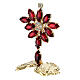 Table cross red crystals white strass 7x5 cm s2