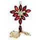 Table cross red crystals white strass 7x5 cm s3