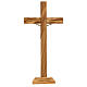 Olivewood standing crucifix, 28 cm, metallic body of Christ s4