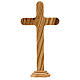 Crocifisso tavolo croce stondata legno ulivo cristo metallo 21 cm s4