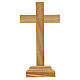 Standing wood crucifix, metallic INRI and Christ, 14 cm s4