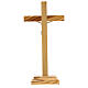 Crocifisso tavolo legno ulivo metallo argentato Cristo 22 cm s4