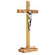 Crucifixo de mesa oliveira metal prateado 22 cm s3