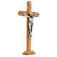 Crucifijo mesa Cristo metal madera olivo 26 cm s3