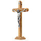 Crucifix de table Christ métal bois olivier 26 cm s2