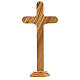 Crucifix de table Christ métal bois olivier 26 cm s4