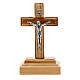 Crucifixo de mesa madeira de oliveira Corpo de Jesus metal 9,5 cm s1