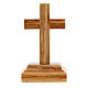 Crucifixo de mesa madeira de oliveira Corpo de Jesus metal 9,5 cm s4