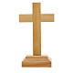 Crucifixo de mesa madeira de oliveira com Corpo de Jesus metal prateado 12x6,5 cm s4