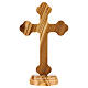 Crucifijo trilobulado madera olivo Cristo metal 15 cm s4