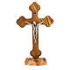 Trefoil crucifix in olive wood Christ metal 15 cm s1