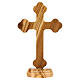 Trefoil crucifix in olive wood Christ metal 15 cm s4