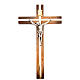 Crucifixo imitação madeira prateado s1