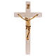 Crucifixo imitação madrepérola marfim corpo metal dourado s1