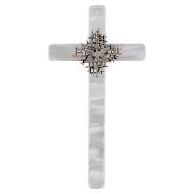 Holy Spirit cross in mother of pearl imitation