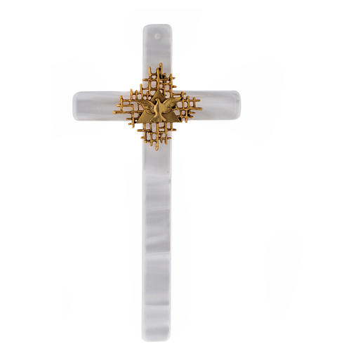 Holy Spirit cross in mother of pearl imitation 2