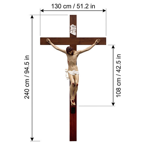 Wood and Resin Crucifix by Lando Landi 240 cm 3