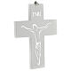 Crucifix bois blanc avec sérigraphie à suspendre 15 cm s2