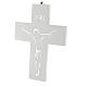 Hanging crucifix with screen printing 20 cm in white wood s2