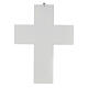 Wall crucifix, 10 in, white wood with silkscreen s3
