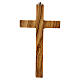 Hanging crucifix cross in olive wood and metal 20 cm s3