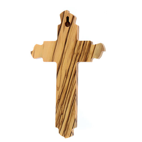 Wall crucifix of 8 in, metal and olivewood 3