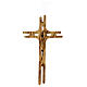 Crucifix moderne bois olivier métal 20 cm s3