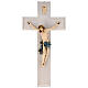 Crucifijo 115 cm madera de fresno y haya para colgar con cuerpo de resina s1