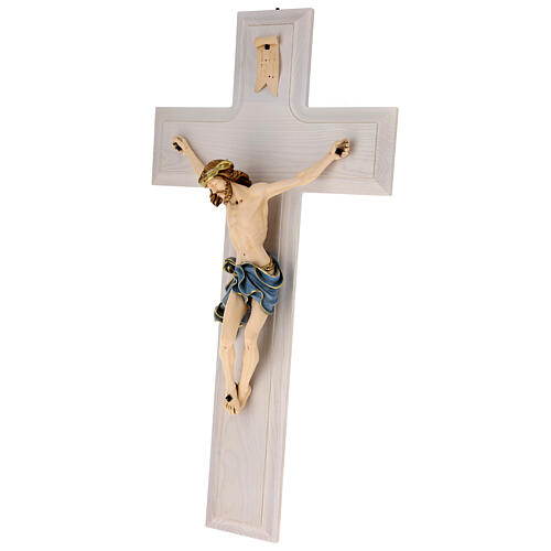 Crucifixo 115 cm madeira freixo e faia para pendurar corpo resina 3